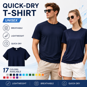 T-shirt à manches courtes pour homme, coupe classique, couleur unie, col rond, 100% polyester, séchage rapide, respirant, léger, vêtements décontractés, tailles S-4XL - Product Image 1