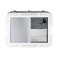 Hublot de toit LED en verre acrylique 700x500mm avec moustiquaire et pare-soleil pour caravane et camping-car, cadre ASA
