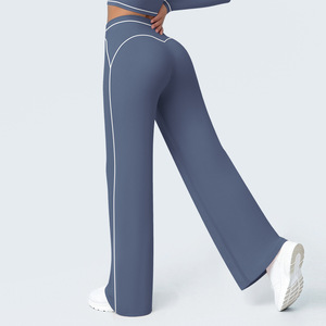 <span class=keywords><strong>Pantalones</strong></span> Anchos <span class=keywords><strong>de</strong></span> Cintura Alta con Tacto Suave, <span class=keywords><strong>de</strong></span> Secado Rápido, Ajuste Holgado, Casuales, <span class=keywords><strong>de</strong></span> Nailon y Spandex, para Deportes, Actividades al Aire Libre, Correr y Fitness - Product Image 2