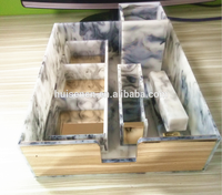 Moderne de luxe fournitures de bureau en acrylique doré agrafeuse lettre plateau porte-stylo papeterie ensemble pour la vente en gros