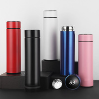 Frasco de vacío de acero inoxidable sin BPA de 500ml/17oz, pantalla de temperatura Digital LED, recordatorio inteligente, termo, taza de agua, viaje directo