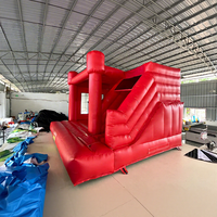 Toboggan gonflable de château gonflable Hupfburg tout rouge et blanc à vendre pour la location de fête