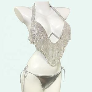 <span class=keywords><strong>Bikini</strong></span> scintillante da donna in cristallo Bling Top g <span class=keywords><strong>Bikini</strong></span> con strass <span class=keywords><strong>di</strong></span> <span class=keywords><strong>lusso</strong></span> - Product Image 1