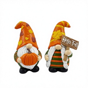 Gnomo Senza Volto con Foglia d'Acero, Decorazione in Resina per il Festival dei Raccolti e il Ringraziamento, Articolo Transfrontaliero per l'Autunno - Product Image 4