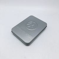 Boîte en fer blanc carrée vide avec logo personnalisé pour carte, cadeau, emballage de bonbons à la menthe, emballage universel, petit rectangle en fer, rangement pour bijoux, cigarettes