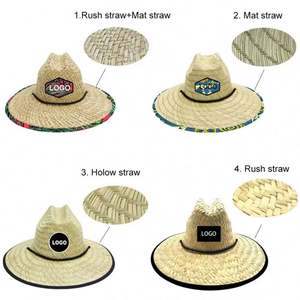 Sombreros de Paja para Hombre, Estilo Salvavidas, para Pesca, Protección Solar, Unisex, para Viajes, Surf y Actividades al Aire Libre, con Parche Personalizado, Venta al Por Mayor - Product Image 5