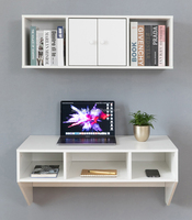 Bureau d'ordinateur mural flottant moderne avec étagères de rangement pour bureau à domicile