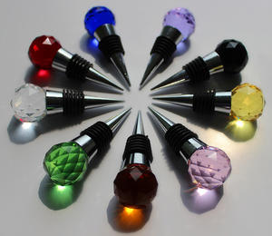 Tapón de botella de vino de lujo de cristal de bola de araña transparente - Product Image 2