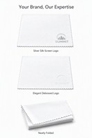 Chiffonnette de nettoyage en microfibre blanche 12x12cm pour lunettes, verres optiques et soin des lunettes de soleil – Fourniture OEM personnalisée en gros