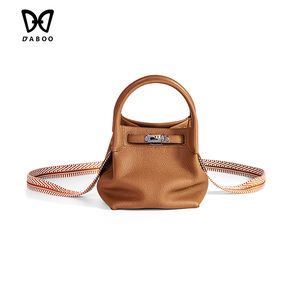 Bolsos de Hombro de Diseñador de Cuero Vacuno Genuino Hechos a Mano de Moda, Bolsos de Cubo de Cuero Casuales de Lujo para <span class=keywords><strong>Mujer</strong></span> al por Mayor - Product Image 2