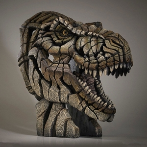 Escultura de busto de dinosaurio T-Rex de resina Etechan, pintada a mano con efecto de piedra, estatua de cabeza para decoración del hogar u oficina. - Product Image 1