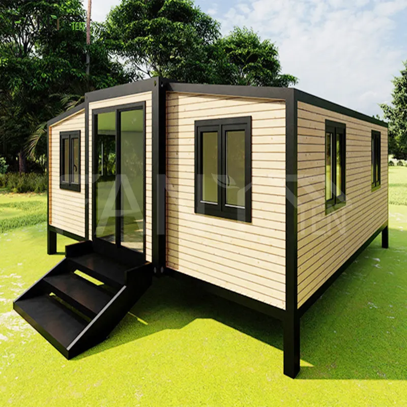 FANYE boxable 3 camere da letto con pannelli solari 40ft spedizione well camp 30ft ]40 dr pieghevole casa in legno s casa container espandibile