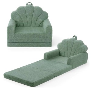 Sofá infantil de felpa suave personalizado al por mayor, cojín de respaldo con diseño minimalista para niños pequeños, sofá de tela plegable 2 en 1 para bebés. - Product Image 3