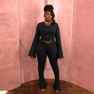 Conjunto de Pantalones de Cintura Alta con Aberturas y Transparencias, que Dejan al Descubierto el Ombligo, para Mujer, 2 Piezas, a la Moda - Product Image 3