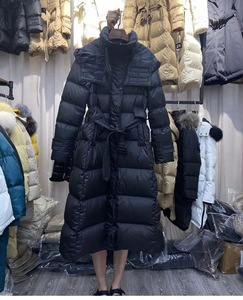 À la mode et à la mode hiver longue blanche coupe ajustée <span class=keywords><strong>doudoune</strong></span> pour femmes à capuche avec fonction coupe-vent et décoration à glissière - Product Image 6
