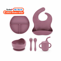 Offre Spéciale sans BPA Silicone enfants ensemble de salle à manger bavoir étanche et de qualité alimentaire ventouse bol cuillère pour l'alimentation de bébé