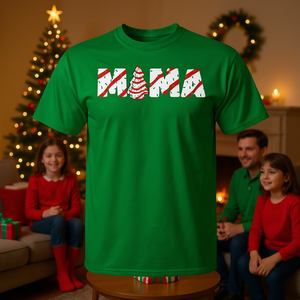 เสื้อยืดแม่สำหรับงานปาร์ตี้ครอบครัวธีมต้นคริสต์มาส - Product Image 3