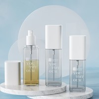 Bouteille à pompe à mousse nettoyante pour le visage en PET 80ml 100ml 120ml Bouteille de pulvérisation vide en plastique carrée mate transparente sérigraphie