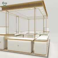 Comptoir de présentation de bijoux en acier inoxydable au design élégant, vitrine décorative pour centre commercial, éclairage LED, écologique et robuste