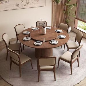 Juego de mesa de comedor de madera maciza de estilo chino Vintage, característica extensible, sillas a juego <span class=keywords><strong>Lazy</strong></span> <span class=keywords><strong>Susan</strong></span>, juego de muebles de comedor para el hogar - Product Image 2