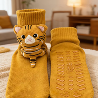 Chaussettes 3D pour femmes, chaussettes amusantes à motif animal, antidérapantes, chaudes et confortables pour l'hiver, chaussettes originales pour la maison, cadeaux amusants