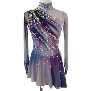 LIUHUO Abito da Pattinaggio Artistico Personalizzato per Ragazze e Adolescenti Viola Vestiti da Pattinaggio su Ghiaccio da Competizione Costumi da Ballo Palestra e Fitness Donna - Product Image 1