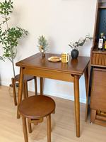 Petite table à manger en bois massif, table de cuisine extensible de 23 à 47 pouces pour 2 à 6 personnes, en bois de cerisier, conçue pour les petits appartements, montage facile