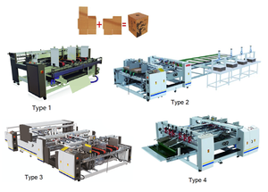 Máquina encoladora de piezas dobles, máquina encoladora de carpetas automática de cartón, embalaje Manual, maquinaria de embalaje corrugado - Product Image 3
