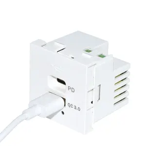 Fast charging USB socket outlet 30w PD QC3.0 PC compatible XJY-USB-17P-A/C-PD/QC USB charger modules