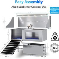 Baignoire de lavage pour chien de luxe écologique en acier inoxydable, épaissie, antidérapante, spéciale, universelle pour le nettoyage et le bain des animaux de compagnie