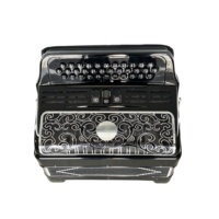 SEASOUND Accordéon Diatonique Professionnel 34 Boutons 12 Basses 3 Registres JB3412C Noir Brillant Portable Grille Noire Argentée