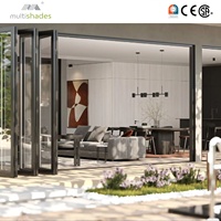 Porte pliante en aluminium à double vitrage pour villa moderne personnalisée, isolation acoustique, quincaillerie allemande et chinoise, garantie 5 ans