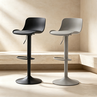 Tabouret de bar moderne pour cuisine et comptoir, avec dossier en plastique, réglable en hauteur, pivotant et doté d'un repose-pieds