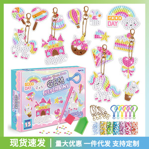 Kit portachiavi fai da te con unicorno e gelato fatti a mano giocattolo in pasta creativa e artigianato sirena per portachiavi personalizzati per bambini - Product Image 6