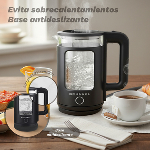 Bollitore elettrico Brunkel 1,8 l 1500 W nero con finestra per il livello dell'acqua per un bollimento rapido - Product Image 4
