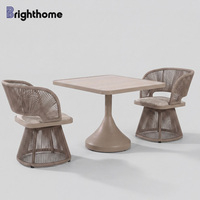 Vente en gros d'usine - Ensemble de 5 chaises pivotantes et table de salle à manger en aluminium pour l'extérieur, pour patio, hôtel, jardin