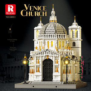 Reobrix 55014 1/180 Série Médiévale Modèle d'église <span class=keywords><strong>de</strong></span> <span class=keywords><strong>Venise</strong></span> Briques MOC Ensemble <span class=keywords><strong>de</strong></span> blocs <span class=keywords><strong>de</strong></span> construction Vue sur la rue Cadeau <span class=keywords><strong>de</strong></span> Noël pour <span class=keywords><strong>enfants</strong></span> - Product Image 1