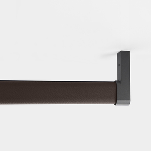 Tringle de penderie ovale en alliage d'aluminium et cuir véritable, à fixation supérieure, tube de penderie de forme ovale - Product Image 4