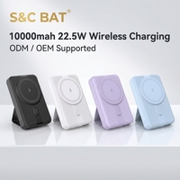 Chargeur ultra-rapide 22,5 W, batterie externe 10000 mAh, écran LED, charge sans fil, béquille intégrée pour smartphones, iPad - Portable, OEM