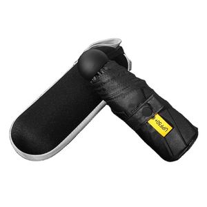 DD3551 Custom Logo Lightweight Capsule Mini UV Protection Travel Umbrellas 5 Fold Phone Purse Sun Zipper Box Compact Umbrella - Product Image 1