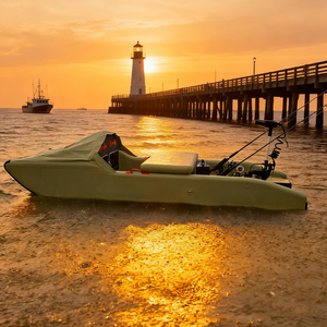 Bote <span class=keywords><strong>de</strong></span> Pesca Inflable con Fondo <span class=keywords><strong>de</strong></span> Doble Capa para Pesca en Aguas Poco Profundas y Pantanos, Costuras Reforzadas, para Pescadores <span class=keywords><strong>de</strong></span> Agua Dulce - Product Image 1