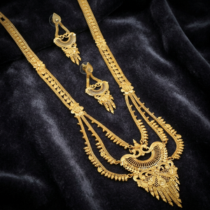 Juego de Collares Rani Haar Chapados en Oro Micro de 14K, 18K y 24K al por Mayor, Conjunto de Joyería de Diseño Tradicional, Conjunto de Joyería de Moda de Latón Dorado - Product Image 2