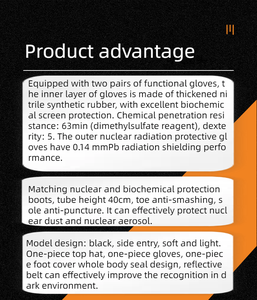 Traje de Protección Contra <span class=keywords><strong>Radiación</strong></span> <span class=keywords><strong>Nuclear</strong></span> e Ignífugo, con Capucha de PVC Antiestática, Ropa de Seguridad Reflectante Microporosa - Product Image 2