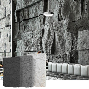 Tự nhiên sản xuất 3D PU nấm đá tường bảng điều khiển cách âm không thấm nước Đá Nhân Tạo nội thất bên ngoài vật liệu xây dựng - Product Image 6