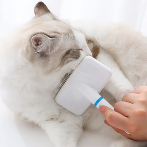 Peigne démêlant auto-nettoyant rapide, portable et simple, en acier inoxydable, durable, à dents douces, outil de toilettage pour animaux de compagnie - Product Image 5