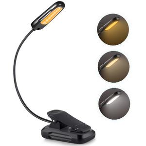 Lampe de lecture portable à clip LED 9 lumières, blanc chaud, 3 températures de couleur, 9 niveaux de luminosité, rechargeable, flexible et réglable - Product Image 1