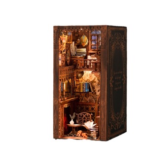Modèle de porte-livres en bois 3D Art déco moderne de la librairie éternelle |   Kit de montage DIY |   Créez votre coin bibliothèque miniature |   Élégant - Product Image 1