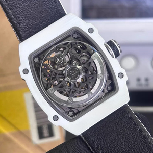 Reloj de pulsera ultrafino para hombre, <span class=keywords><strong>serie</strong></span> 6702, de lujo, blanco, de cerámica, con movimiento mecánico automático, esqueleto, forma de barril, informal, para negocios - Product Image 5