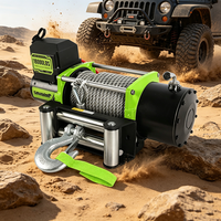 Treuil électrique double tension 12V 24V, charge maximale 16000lbs, moteur 6,8HP, câble en acier de 26M, télécommande filaire et sans fil pour véhicule tout-terrain
