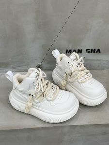 Baskets d'hiver chaudes pour <span class=keywords><strong>femme</strong></span>, style Y2K, à semelle épaisse et plateforme, doublées fourrure, à lacets en corde, montantes, style 'Dad Shoes' vintage - Product Image 6